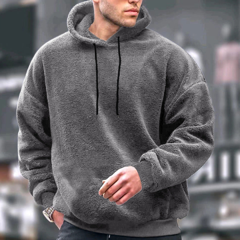 Herren Kuscheliger Fleece-Hoodie mit Kängurutasche und verstellbarer Kapuze Stilzeits