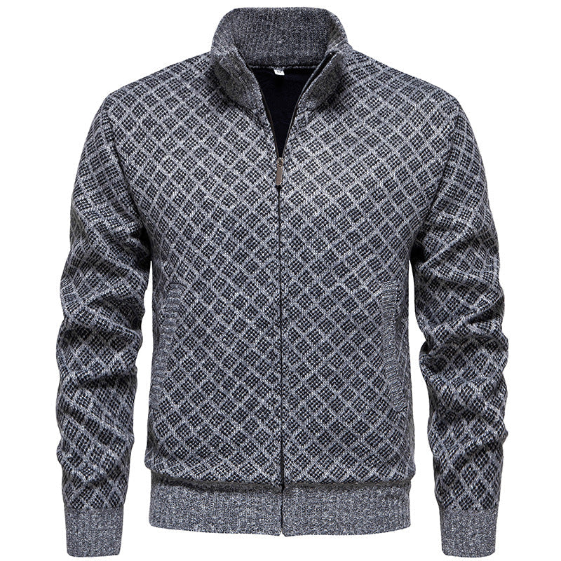 Herren sportliche Strickjacke mit modernem Muster Stilzeits