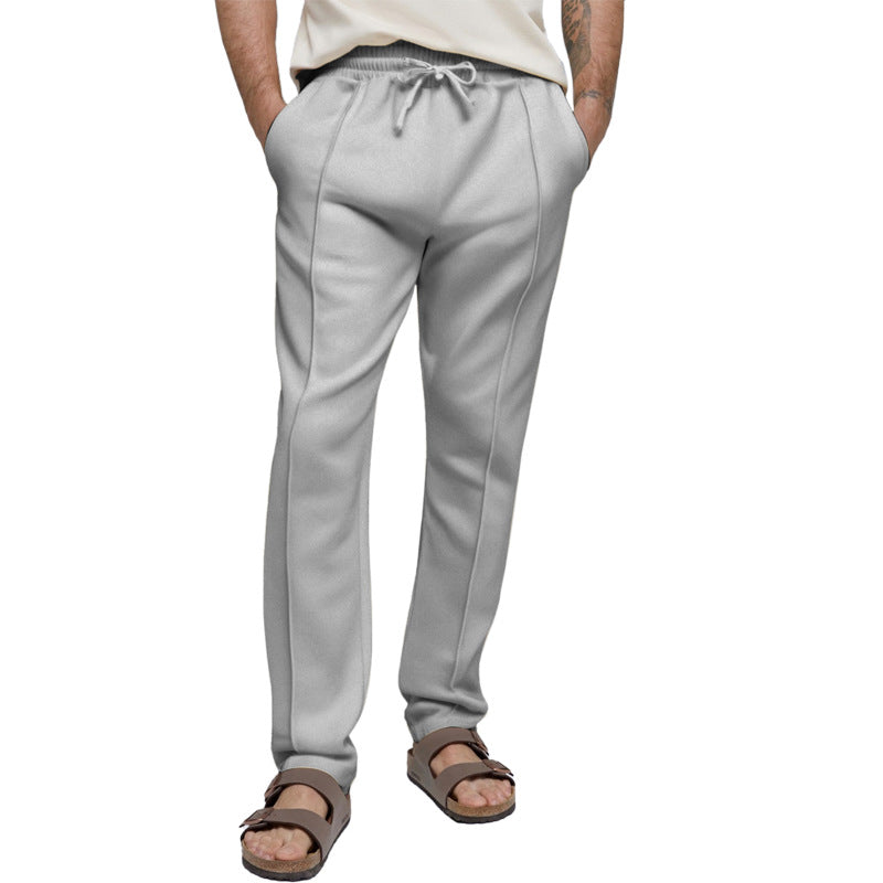 Herren sportliche Freizeithose mit elastischem Bund und seitlichen Eingrifftaschen Stilzeits