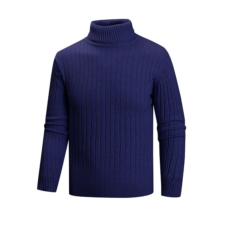 Herren eleganter Pullover mit hohem Kragen und feiner Rippenstruktur Stilzeits