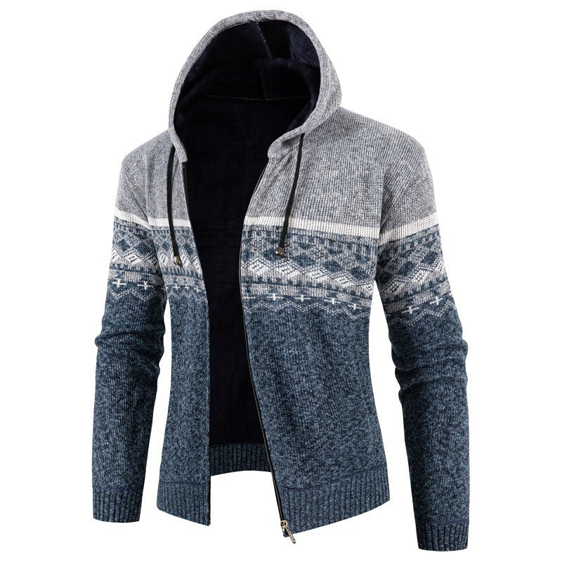 Herren Kapuzenpullover mit Norweger-Muster Stilzeits