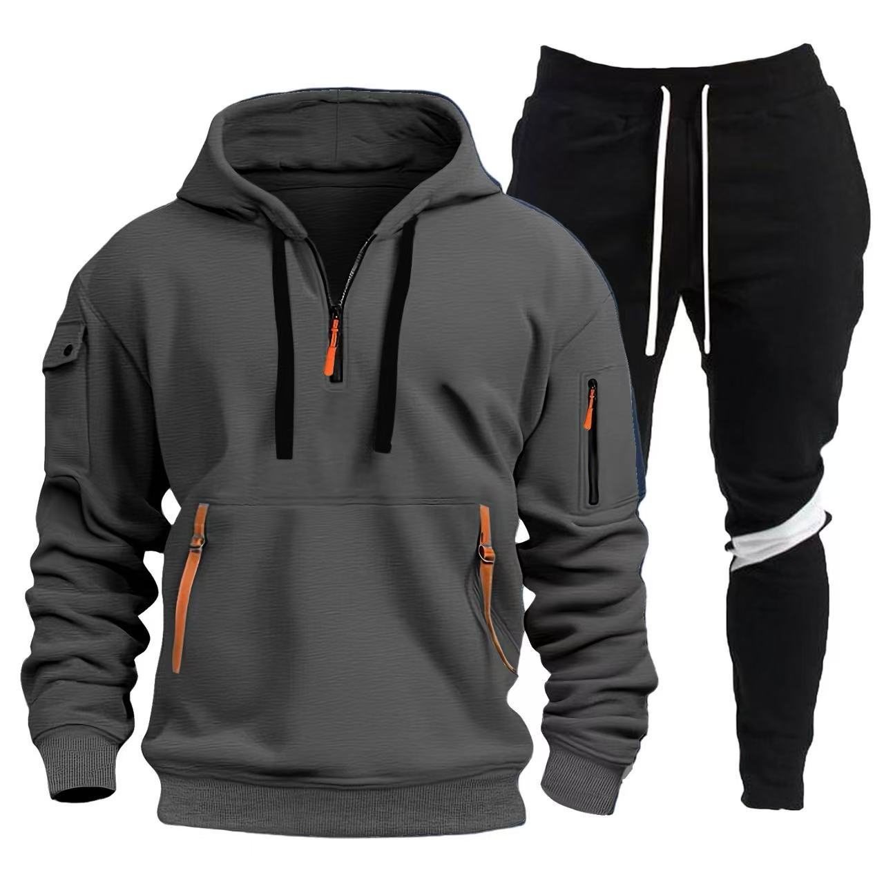 Herren Sportliche Hoodie- und Jogginghosen Kombination Stilzeits