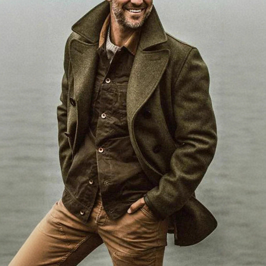 Herren stilvolle Wolljacke im doppelten Schnitt Stilzeits