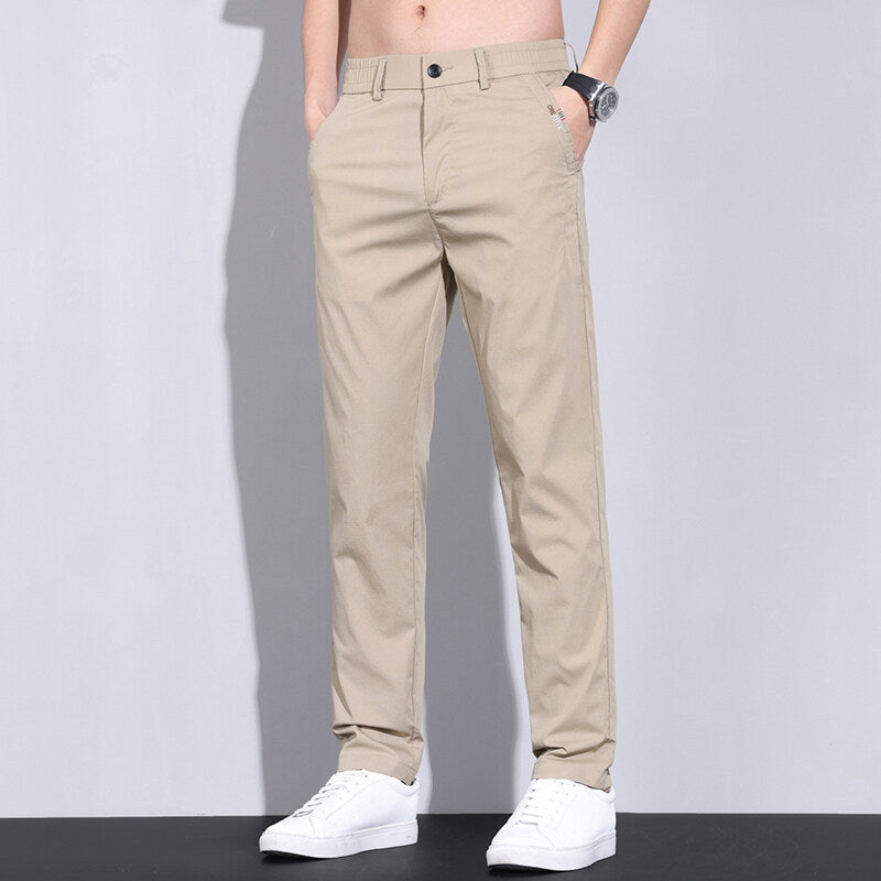 Herren modische Chino-Hose mit elastischem Bund und praktischen Seitentaschen Stilzeits