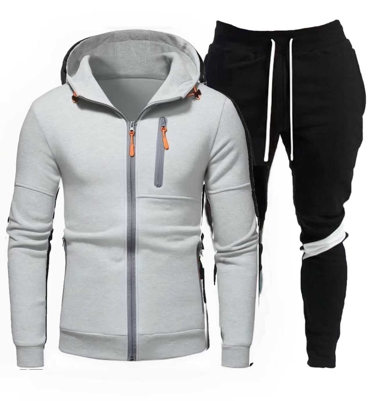 Herren sportliche Kapuzenjacke mit praktischem Reißverschluss und Jogginghose Stilzeits