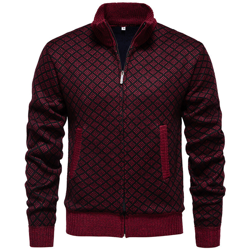 Herren sportliche Strickjacke mit modernem Muster Stilzeits