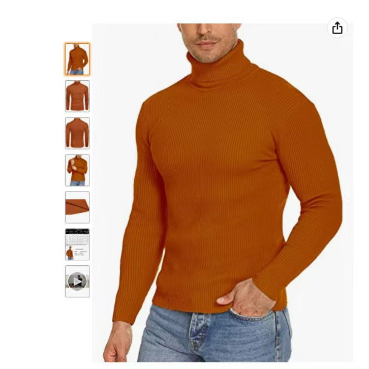 Herren Stehkragen Pullover aus ribbeltem Strick Stilzeits