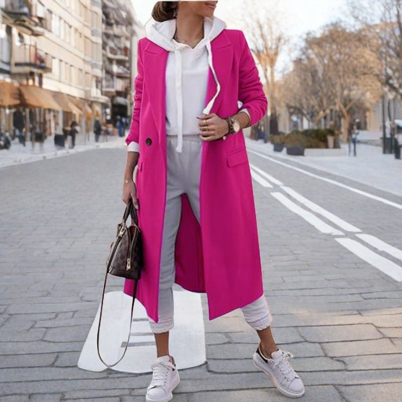 Damen eleganter trenchcoat mit Kapuze Stilzeits