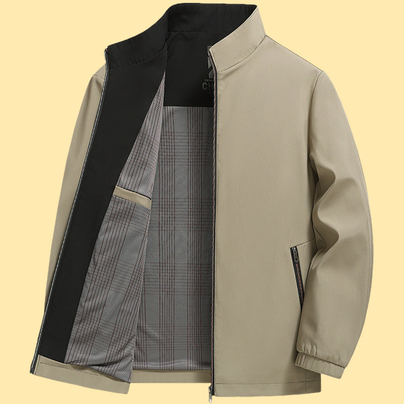 Herren elegante Freizeitjacke mit Stehkragen Stilzeits
