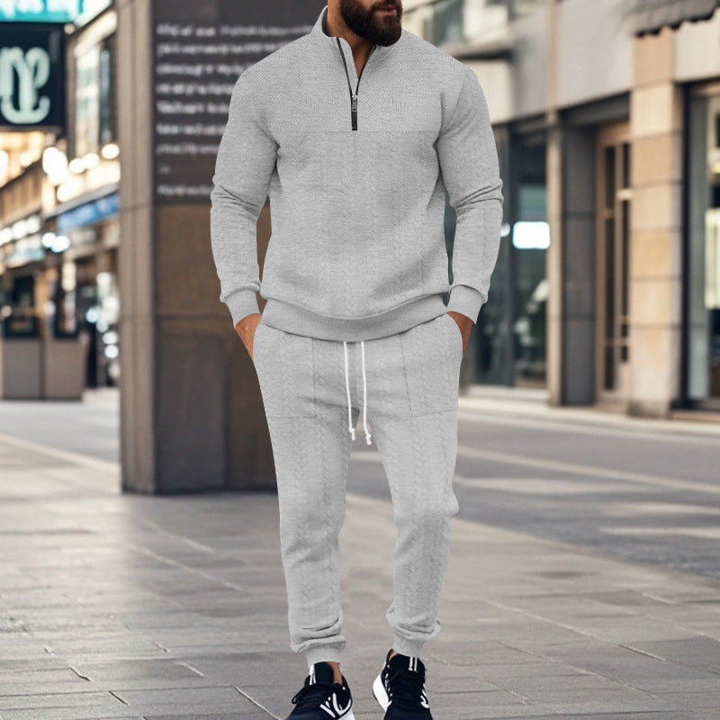 Herren Sportliches Freizeit-Set aus atmungsaktivem Material mit strukturiertem Design Stilzeits