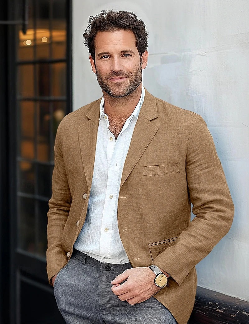 Herren lässiger Leinenblazer Stilzeits