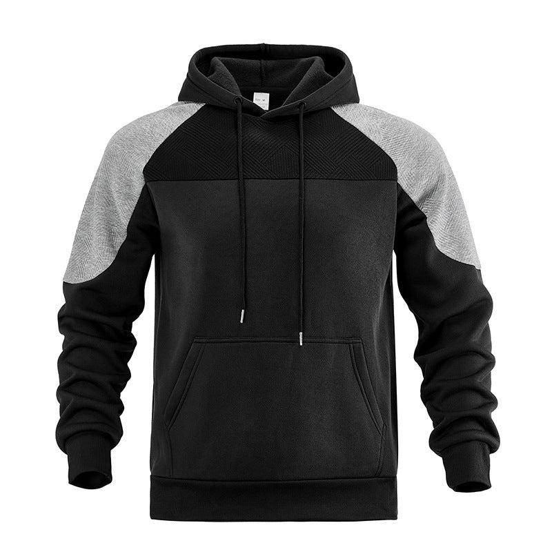 Herren sportlicher Kapuzenpullover mit strukturiertem Design und Kontrastärmeln Stilzeits