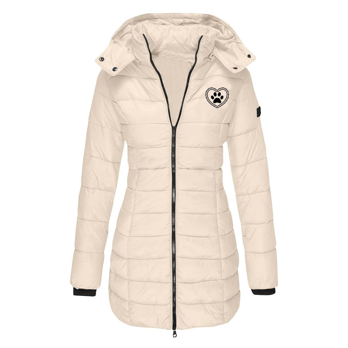 Damen gefütterte Übergangsjacke mit abnehmbarer Kapuze Stilzeits