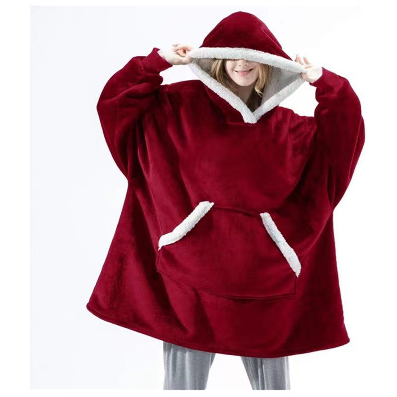 Damen Gemütlicher Hoodie-Poncho mit weichem Futter und praktischen Taschen Stilzeits