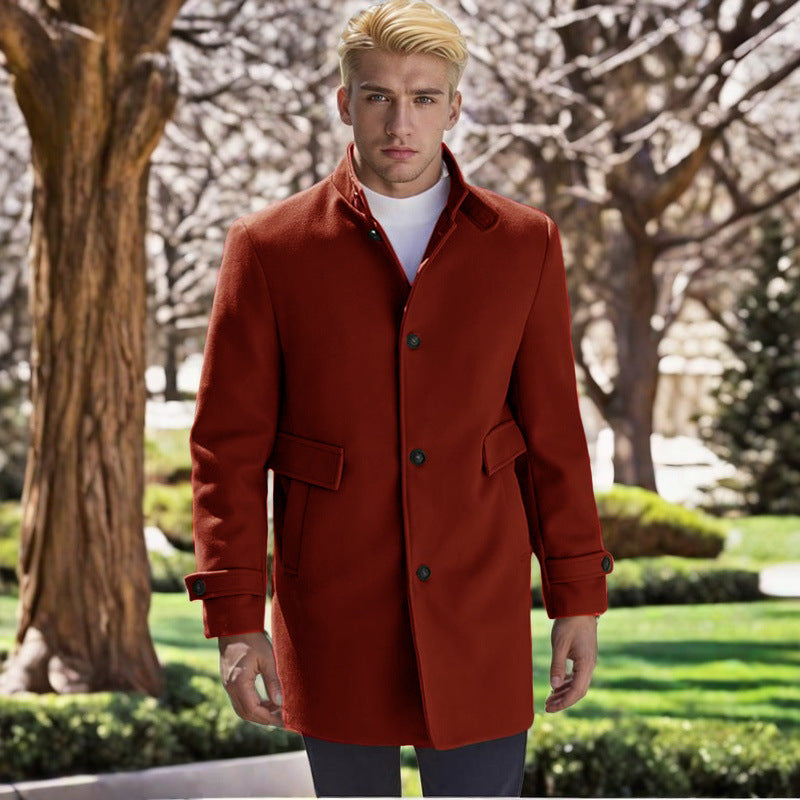 Herren eleganter, taillierter Wollmantel Stilzeits