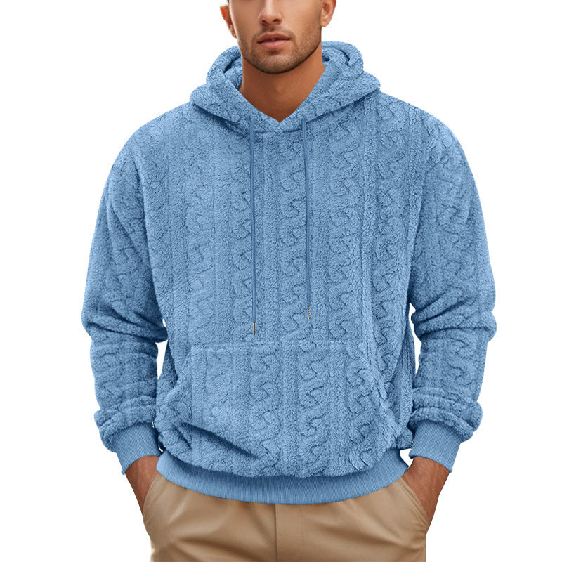 Herren gemütlicher Fleece Hoodie mit Kapuze und Kängurutasche Stilzeits