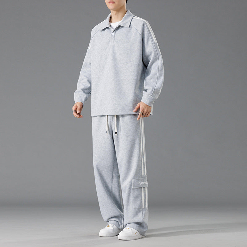 Herren Sportliches Freizeit-Set mit hohem Kragen und praktischen Taschen Stilzeits