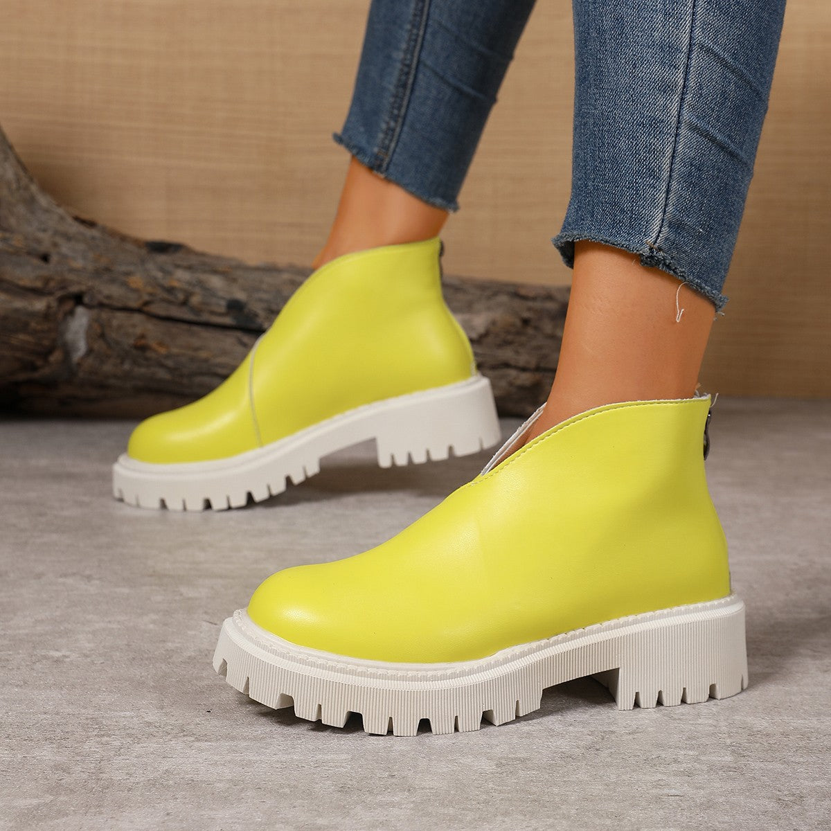 Damen Modische Chelsea-Boots mit trendigem Plateau und rutschfester Sohle Stilzeits