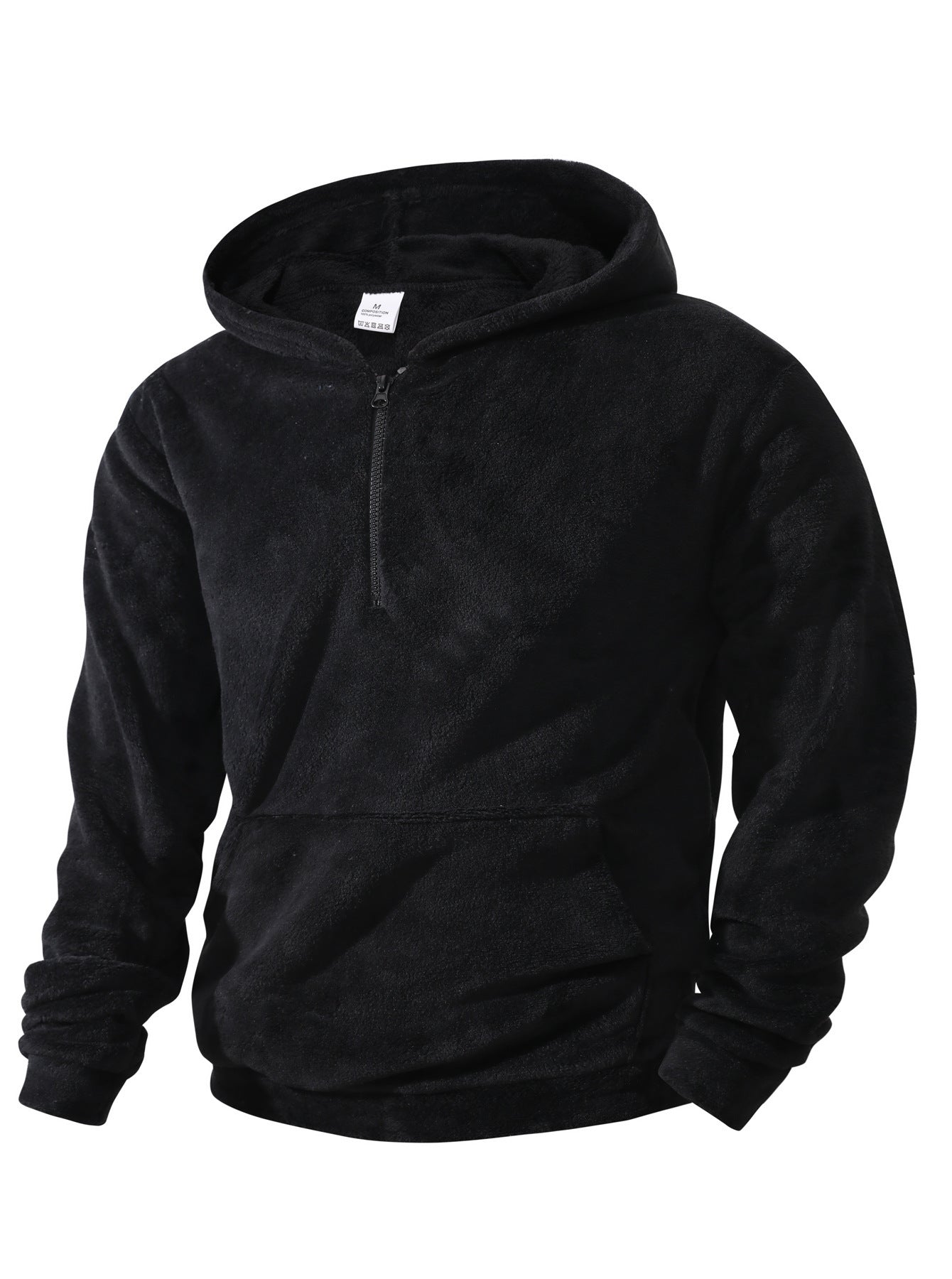 Herren Fleece-Hoodie mit innovativem halblangem Reißverschluss Stilzeits