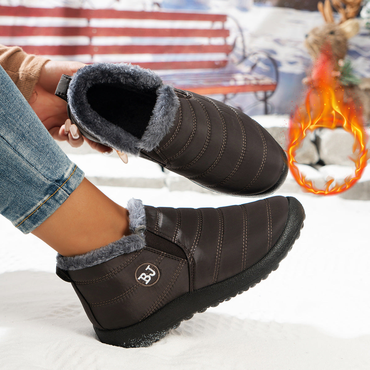 Damen Komfortable Winterboots mit kuscheligem Futter und rutschfester Sohle Stilzeits
