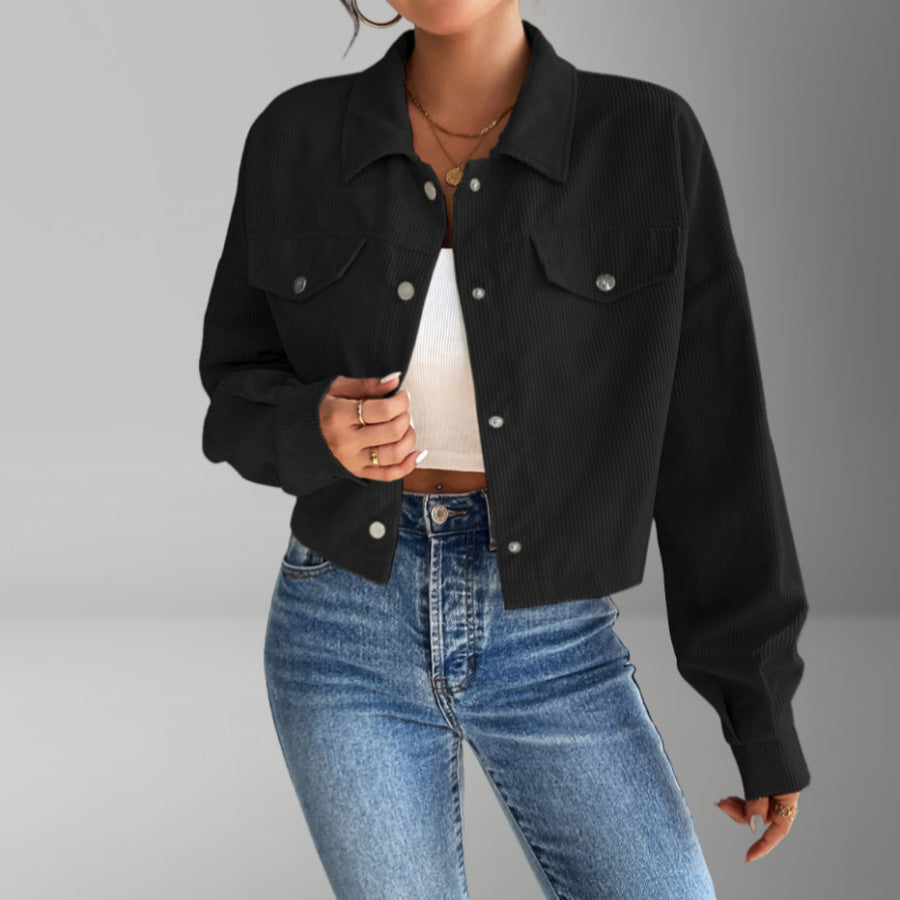 Damen Kurzjacke aus cordartigem Material Stilzeits