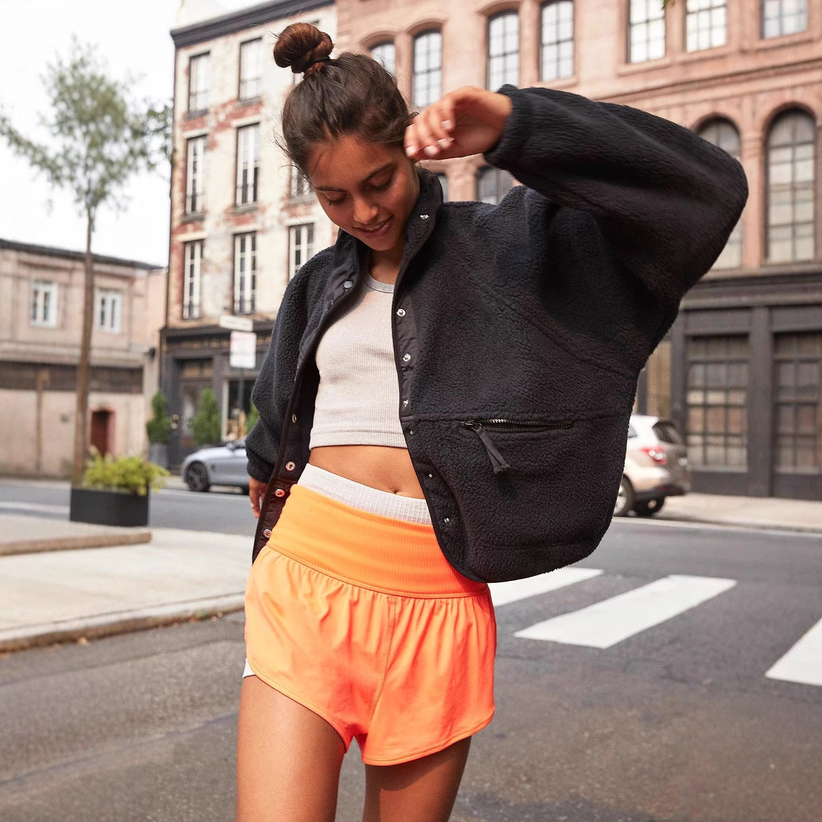 Damen elegante und gemütliche Fleecejacke Stilzeits