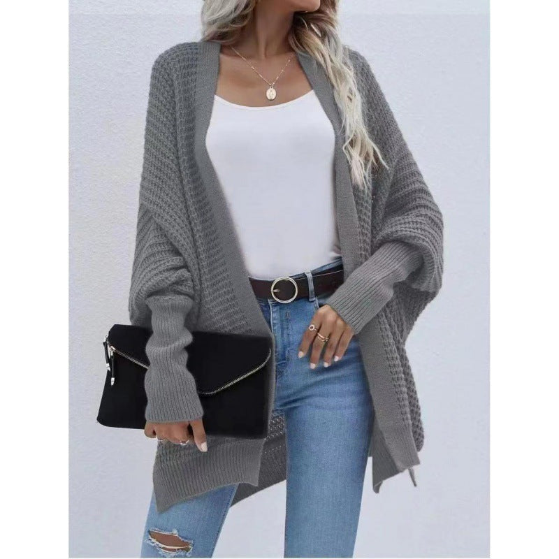 Damen luftige Strickjacke mit offenes Design und feiner Maschenstruktur Stilzeits