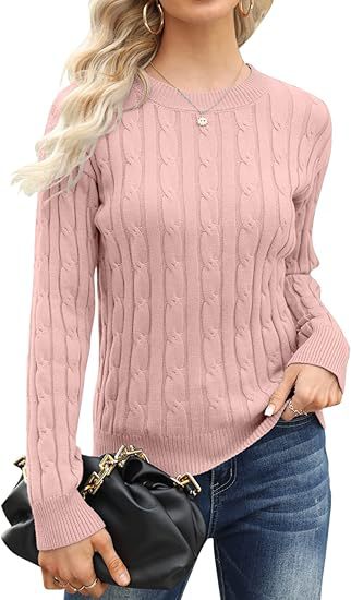 Damen klassischer Strickpullover mit Zopfdesign Stilzeits