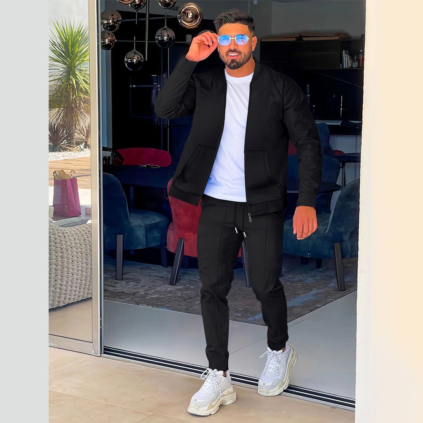 Herren sportliches Outfit mit leicht strukturiertem Design Stilzeits