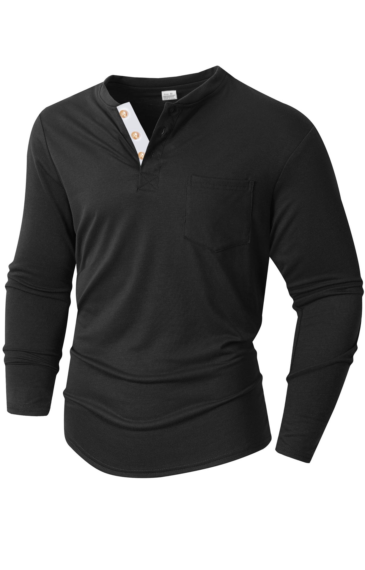Herren langärmliges Henley-Shirt Stilzeits