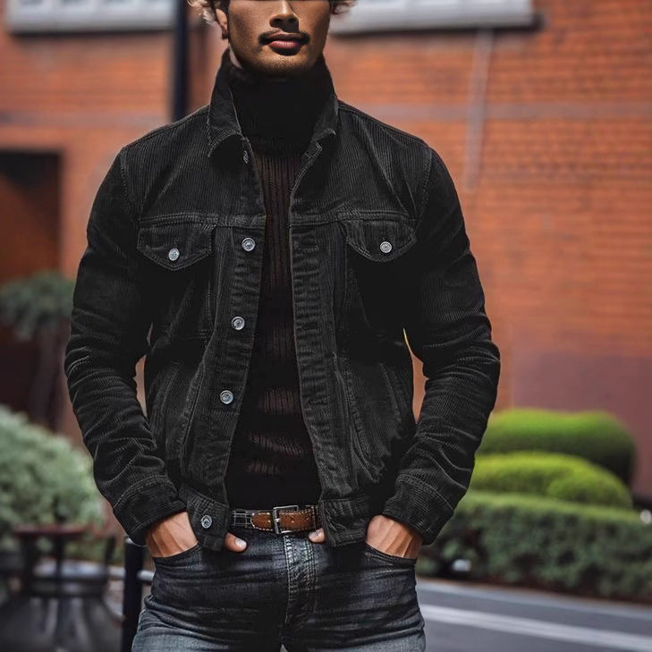 Herren Cordjacke mit klassischem Schnitt und praktischen Brusttaschen Stilzeits