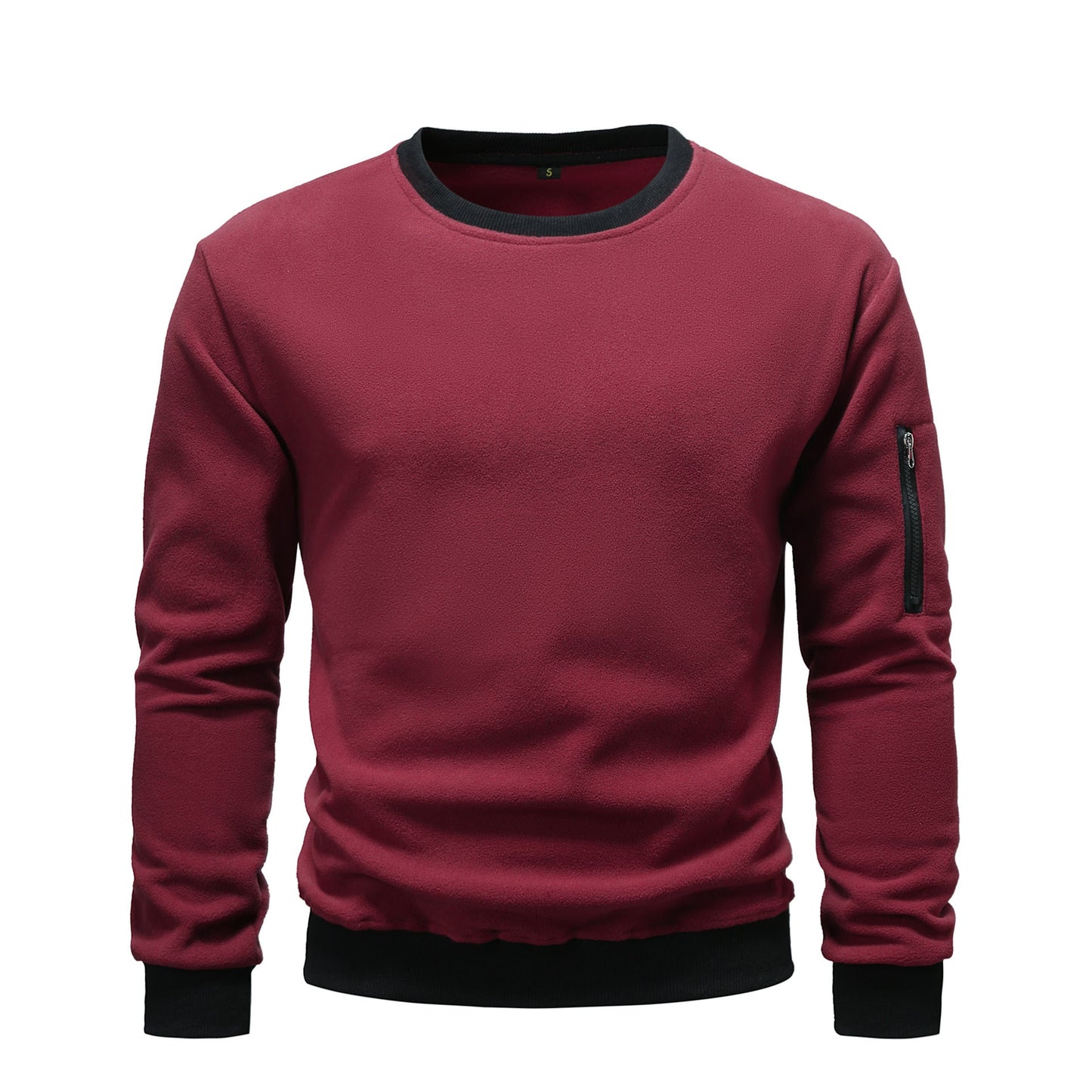 Herren kuscheliger Fleece-Pullover mit Reißverschlusstasche Stilzeits