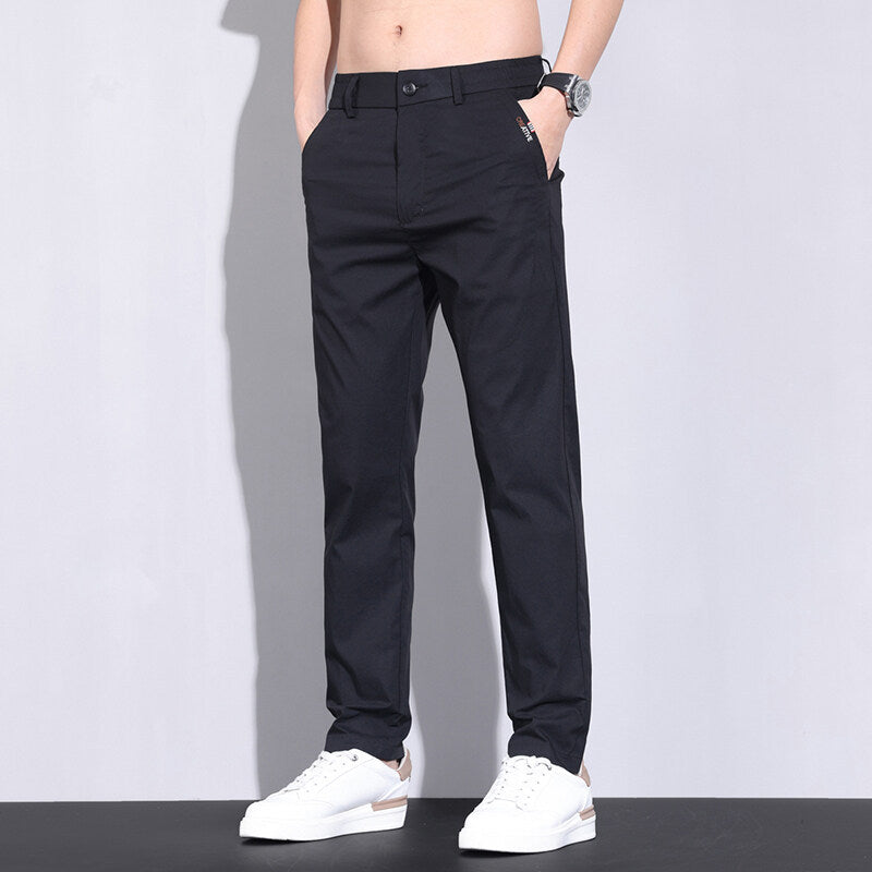 Herren modische Chino-Hose mit elastischem Bund und praktischen Seitentaschen Stilzeits