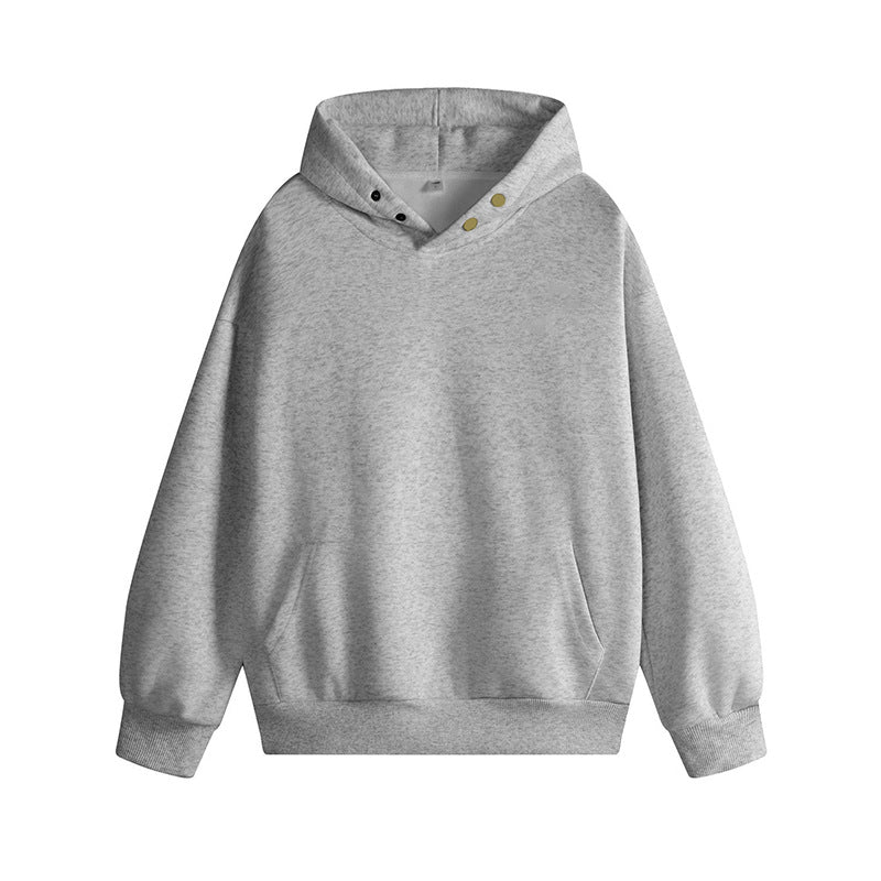 Damen Kapuzenpullover mit innovativem Schnitt und praktischen Druckknöpfen Stilzeits