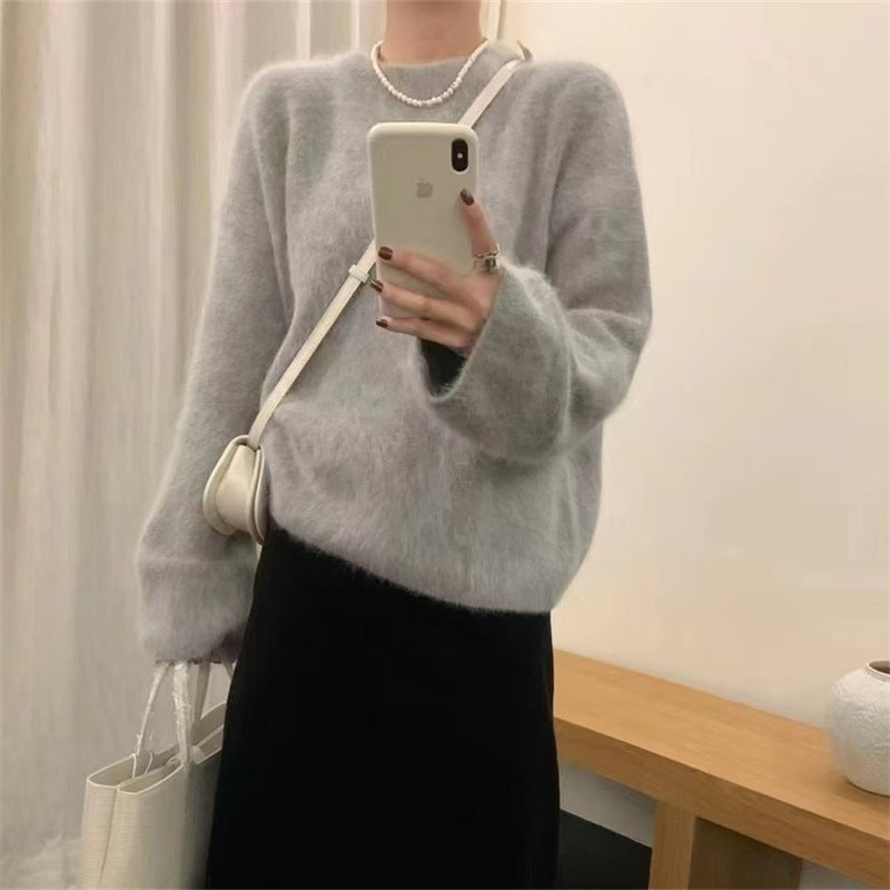 Damen Pullover mit weichem, flauschigem Material Stilzeits