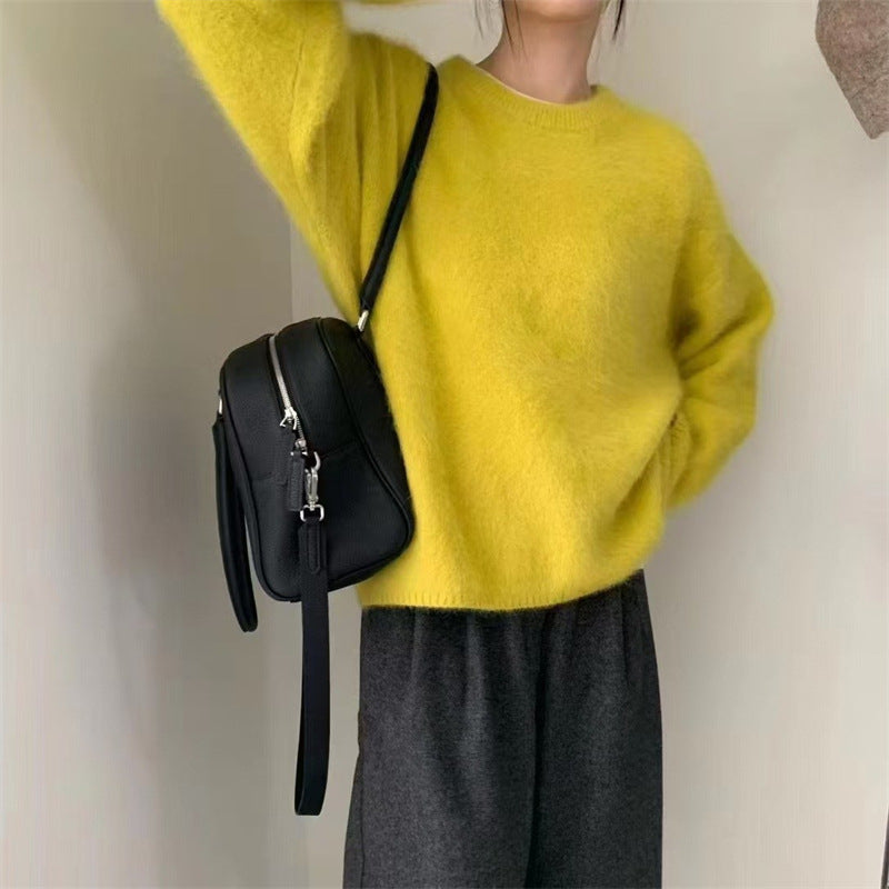 Damen Pullover mit weichem, flauschigem Material Stilzeits