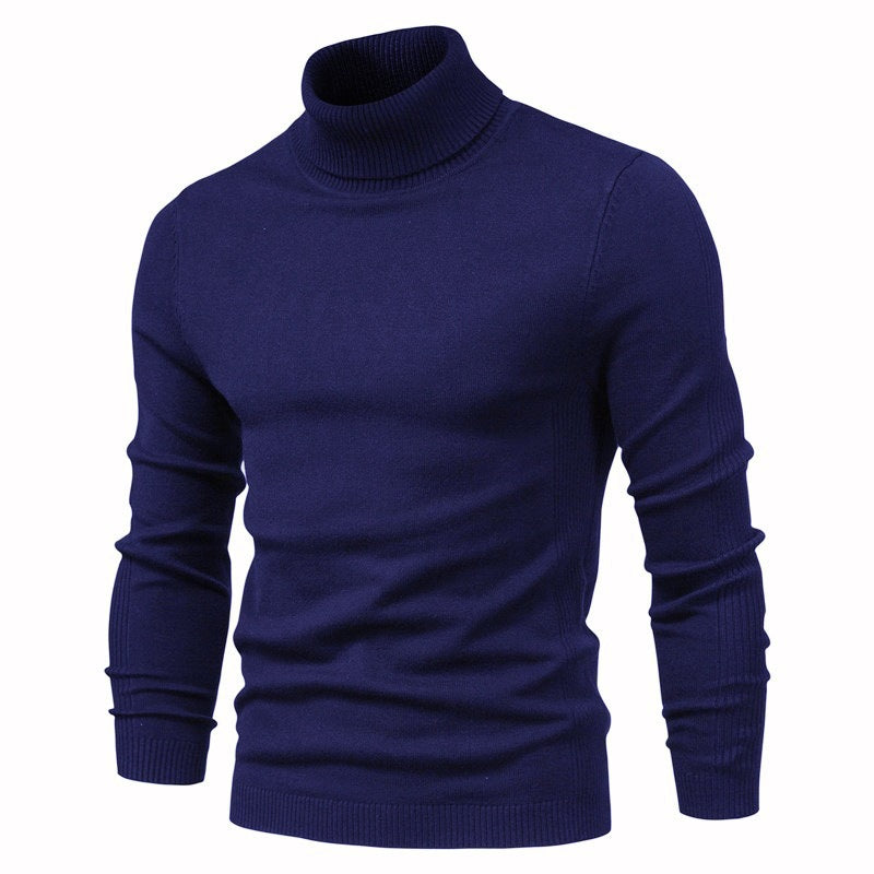 Herren eleganter Rollkragenpullover aus feinem Strick Stilzeits