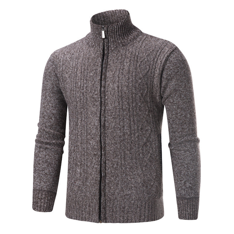 Herren modischer Strickpullover mit Stehkragen Stilzeits
