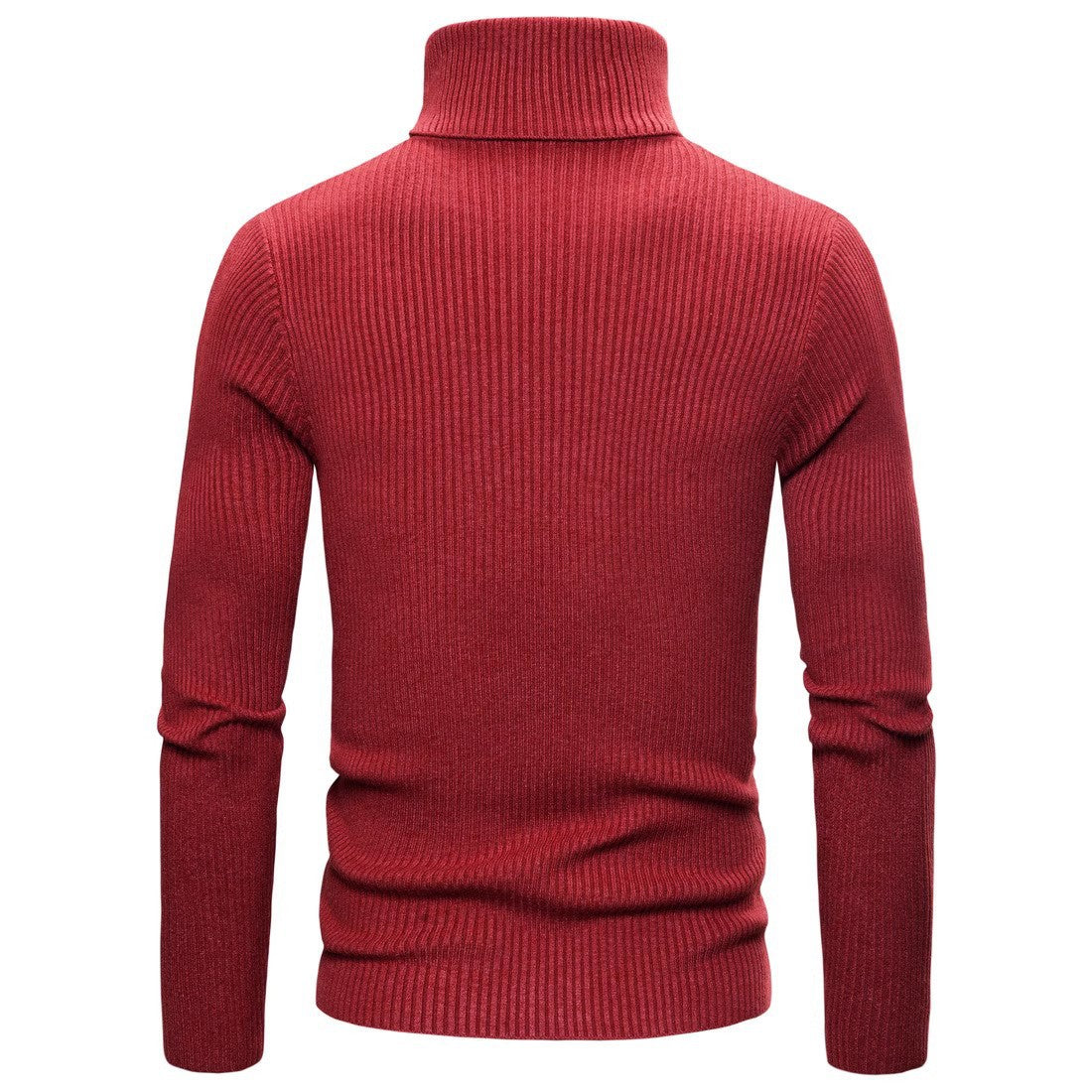 Herren Ripp-Strickpullover mit hohem Kragen und körpernahem Schnitt Stilzeits