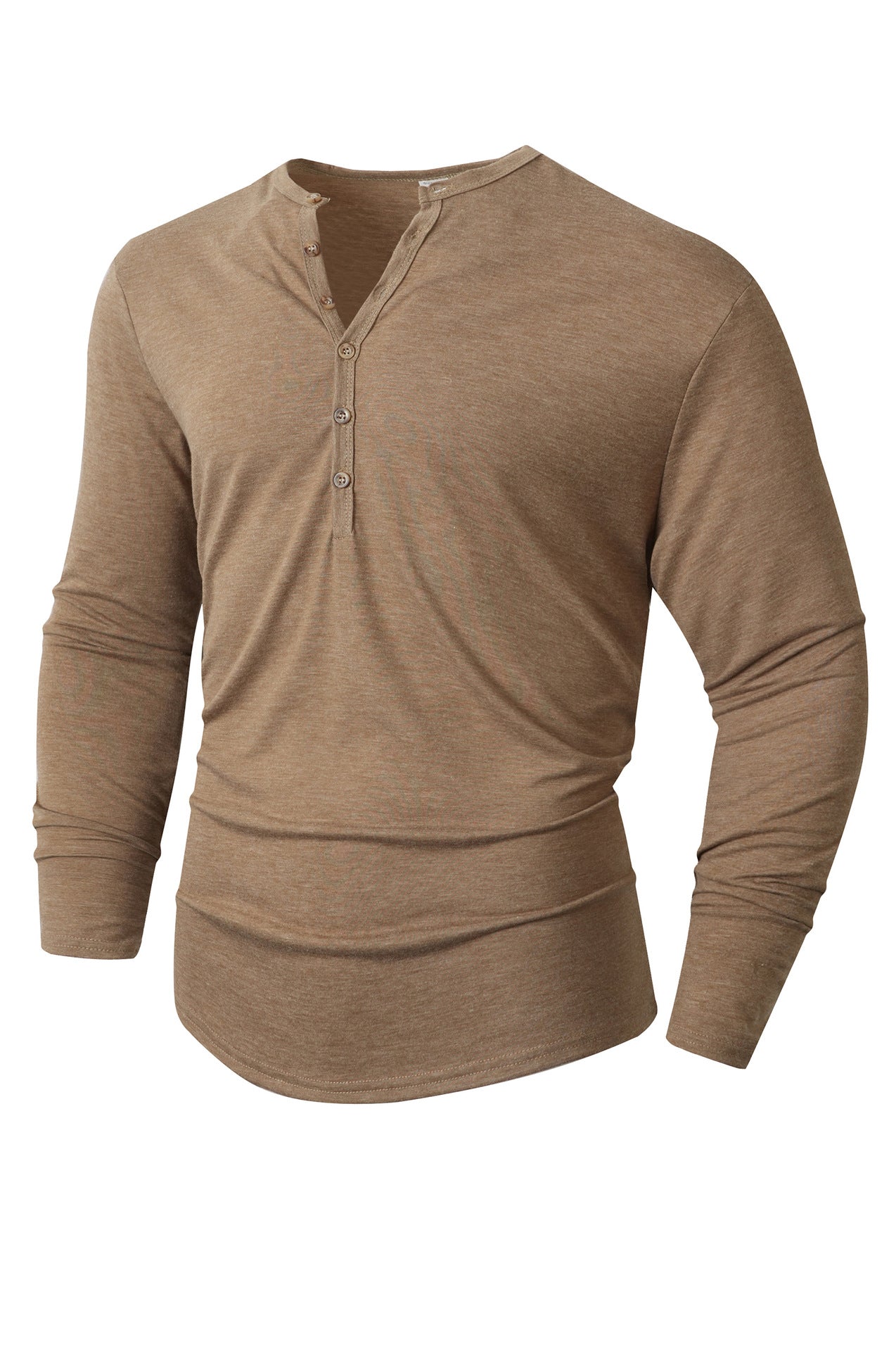 Herren Langarm Henley-Shirt mit Knopfleiste und weichem Baumwollmix Stilzeits
