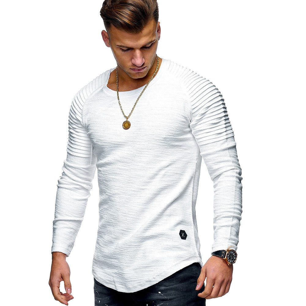 Herren Langarmshirt mit strukturierter Oberfläche und Raglanärmeln Stilzeits