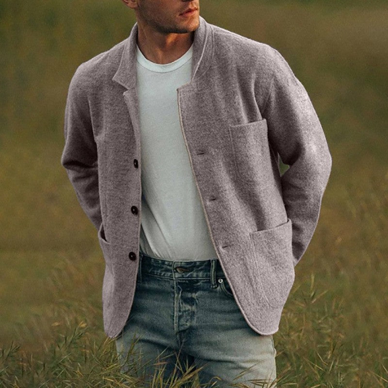 Herren lässige Cardigan-Jacke Stilzeits