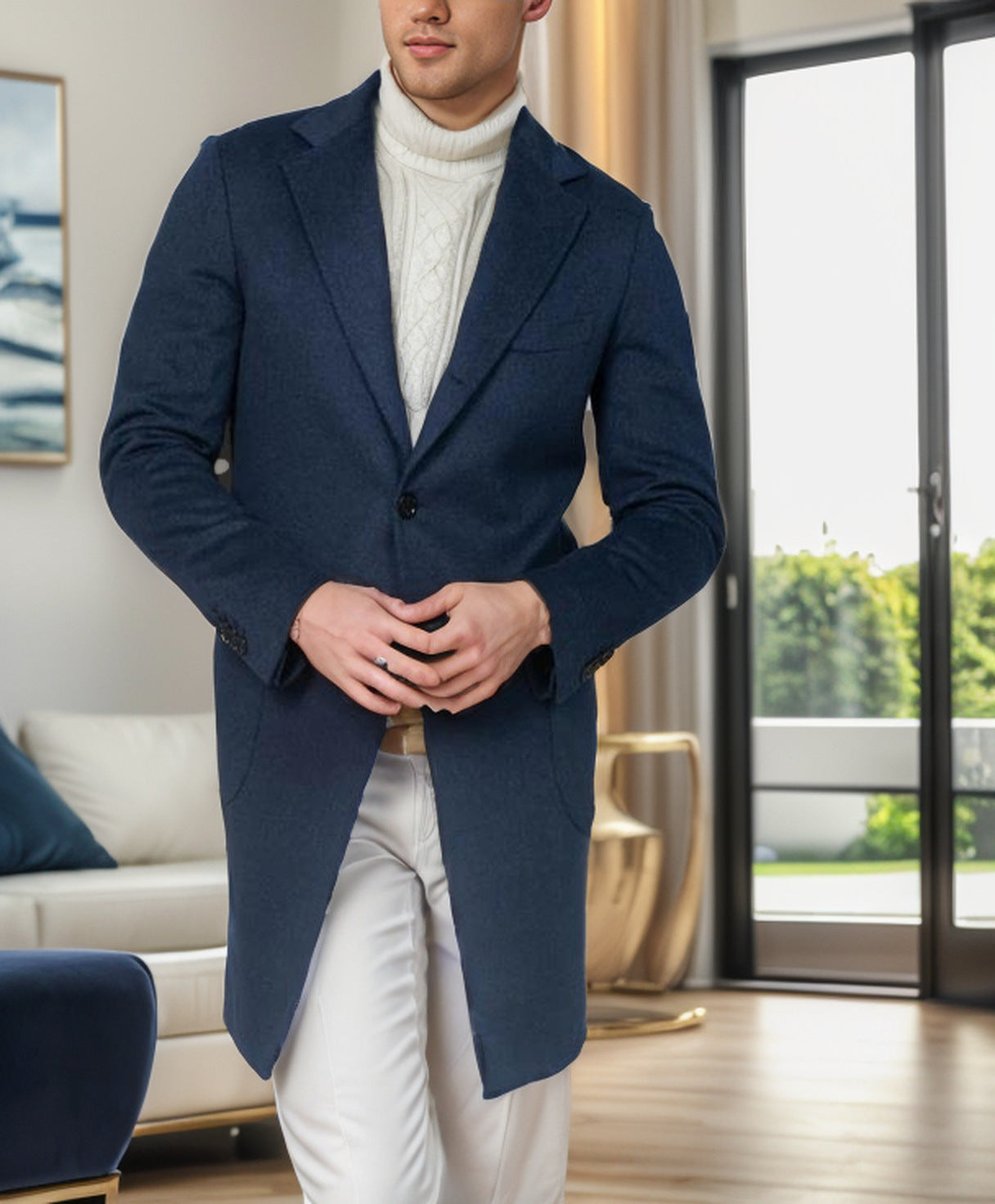 Herren eleganter Baumwolltrenchcoat mit edlen Taschen und modernem Schnitt Stilzeits