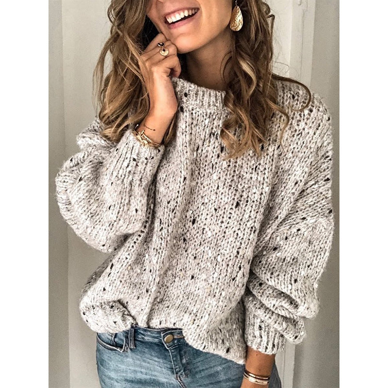 Damen Übergroßer Strickpullover mit lässigem Schnitt und dekorativen Details Stilzeits