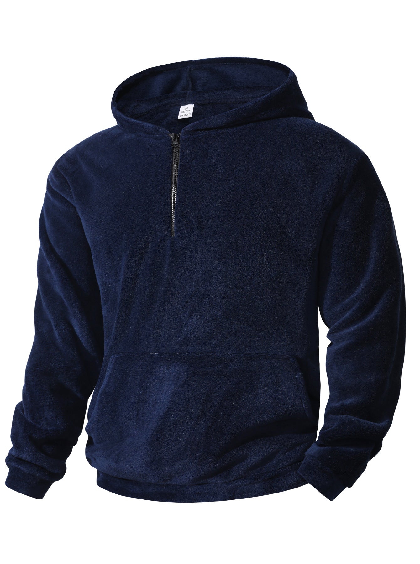 Herren Fleece-Hoodie mit innovativem halblangem Reißverschluss Stilzeits
