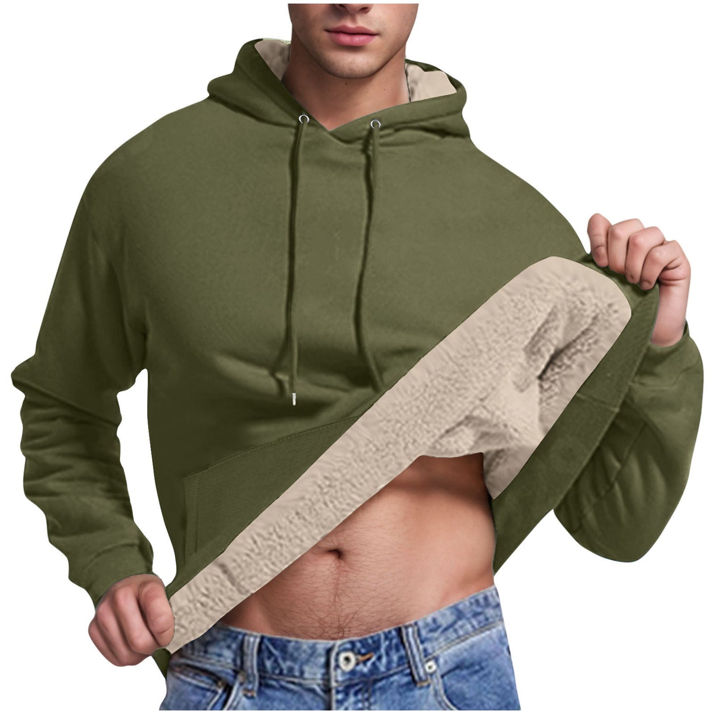 Herren Fleece-Kapuzenpullover mit innenliegendem Kuschelfutter Stilzeits