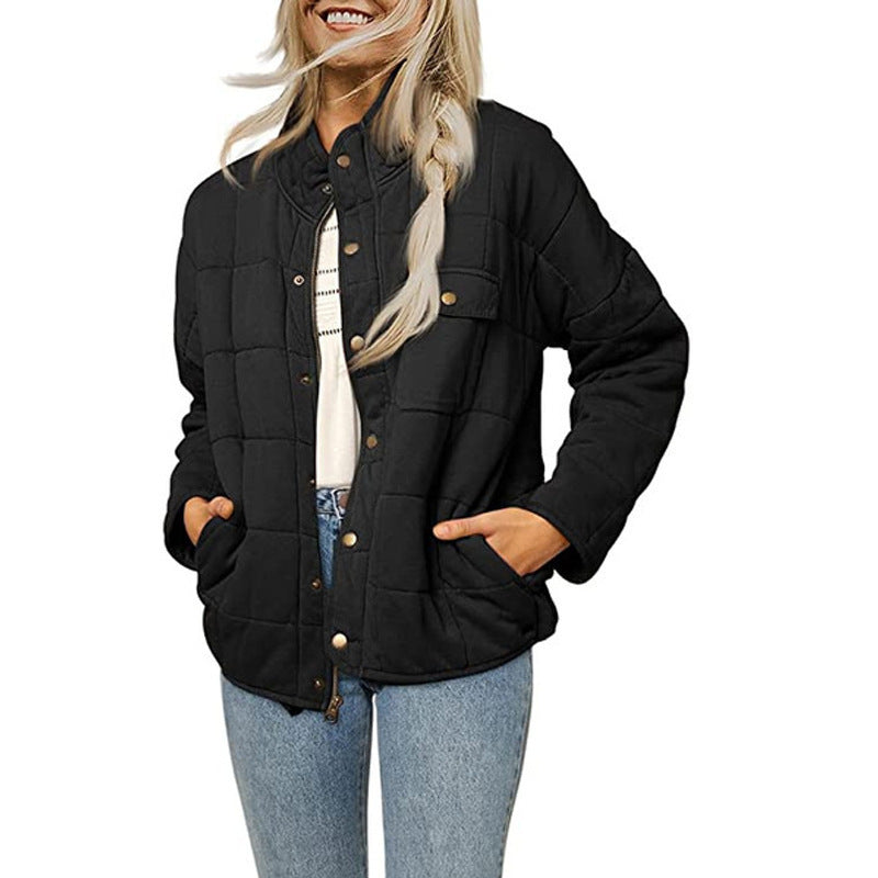 Damen Steppjacke mit dekorativem Knopf Stilzeits