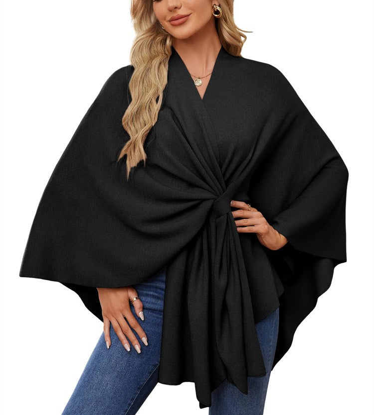 Damen Eleganter Wickelpullover mit asymmetrischem Schnitt Stilzeits