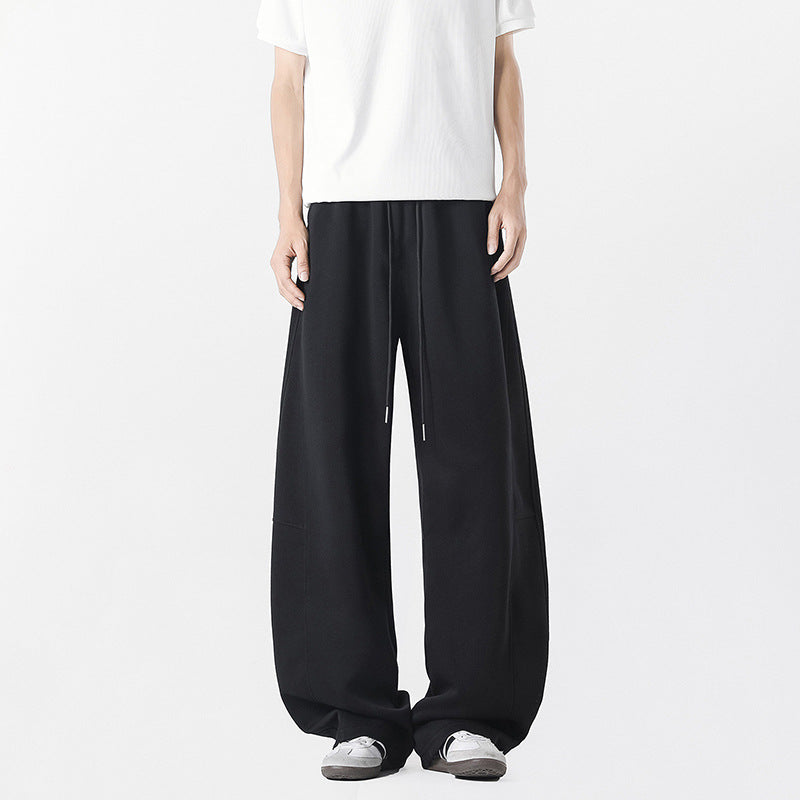 Herren lässige, weit geschnittene Freizeithose mit elastischem Bund und praktischen Seitentaschen Stilzeits