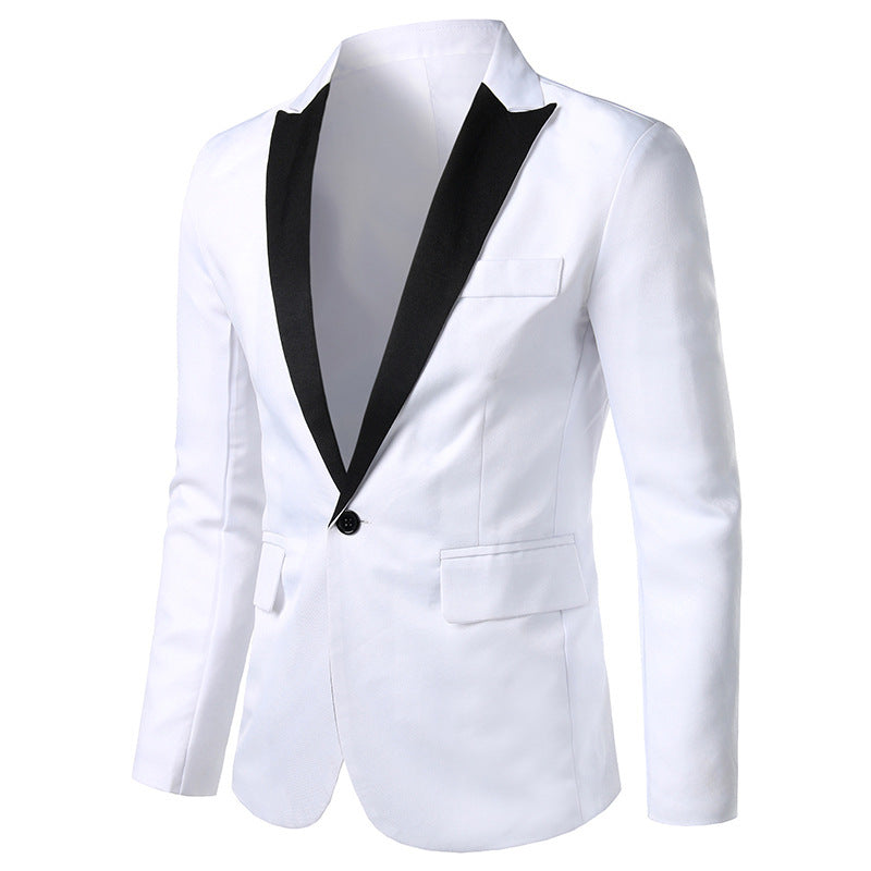 Herren eleganter Smoking-Blazer mit satinierter Kragenpartie Stilzeits